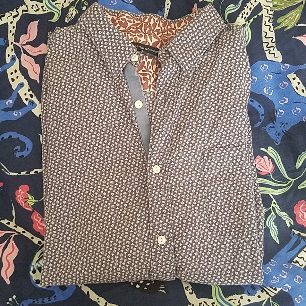 Floral cotton button down shirt